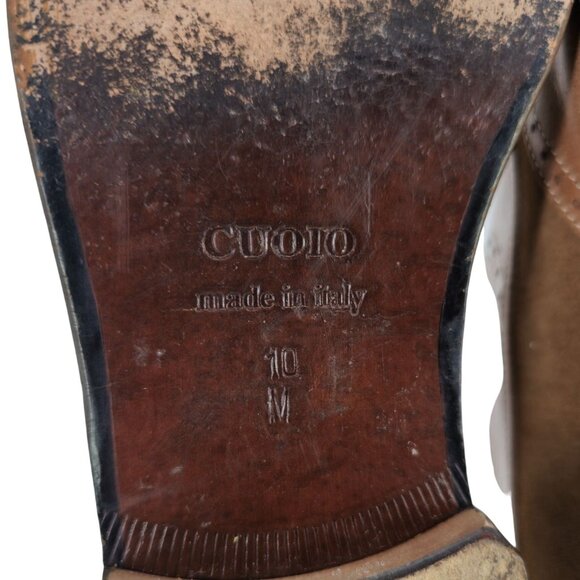 Mercanti Fiorentini Italy Dress Shoes Men 10 Brown Leather Wingtip Derby Oxfords - Picture 12 of 15